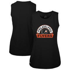 NHL Black Philadelphia Flyers Levelwear Women's Macy Banner Arch Tank Top