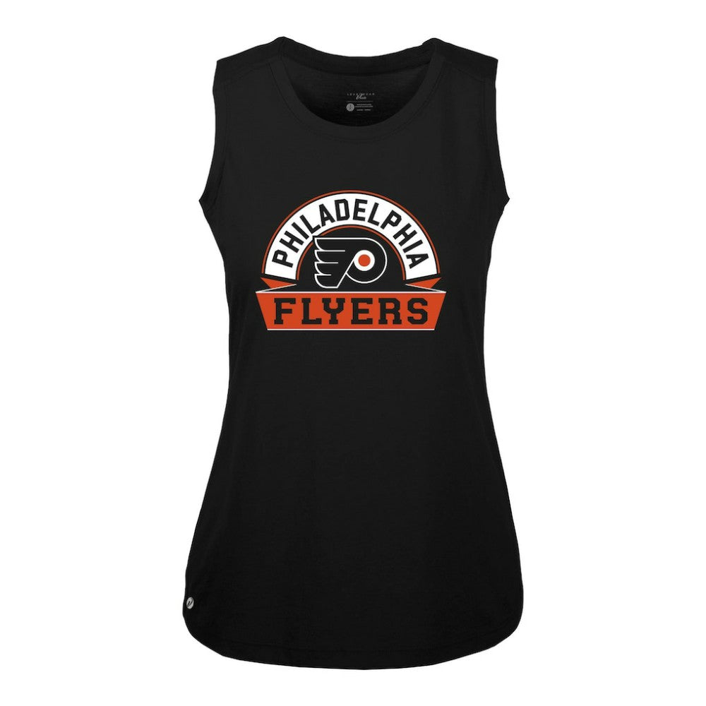 NHL Black Philadelphia Flyers Levelwear Women's Macy Banner Arch Tank Top