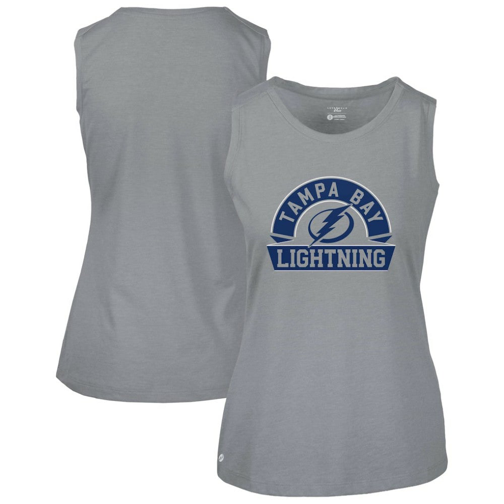 NHL Gray Tampa Bay Lightning Levelwear Women's Macy Banner Arch Tank Top