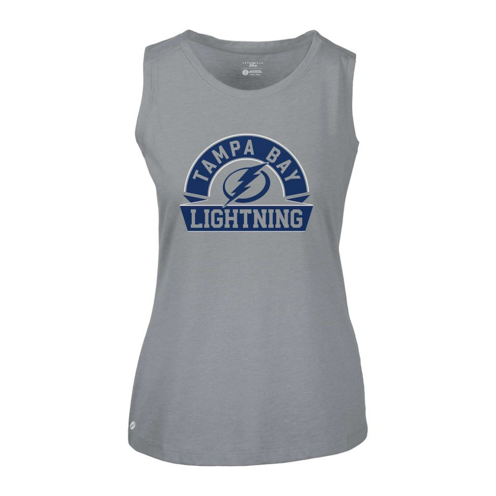 NHL Gray Tampa Bay Lightning Levelwear Women's Macy Banner Arch Tank Top