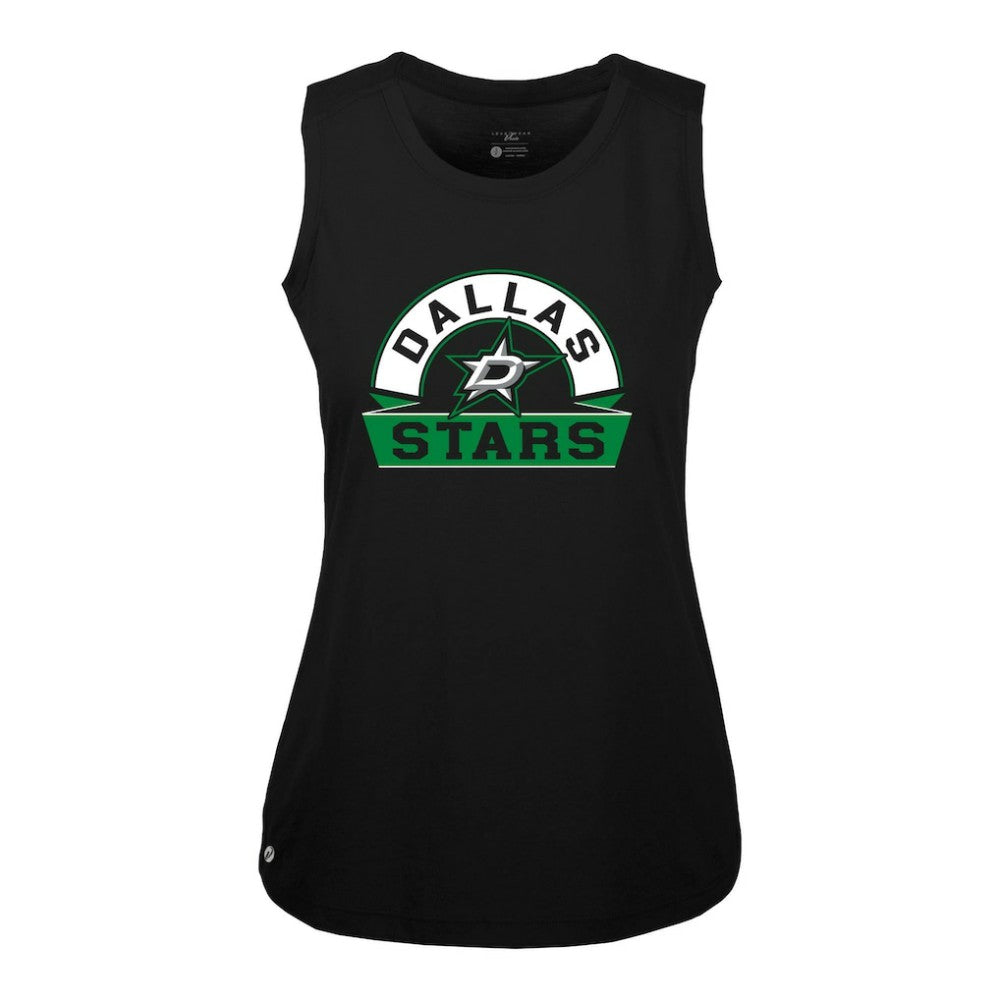 NHL Black Dallas Stars Levelwear Women's Macy Banner Arch Tank Top