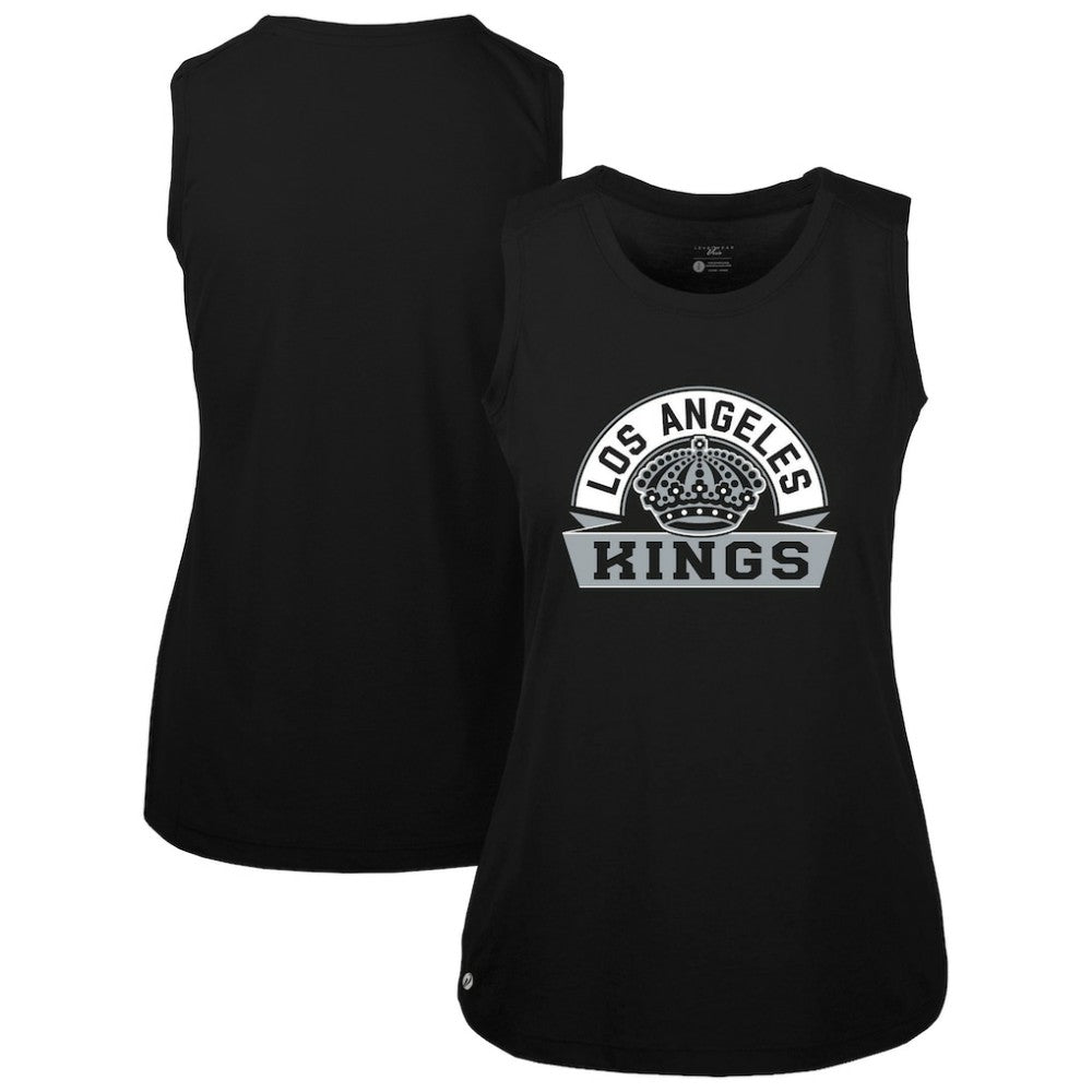 NHL Black Los Angeles Kings Levelwear Women's Macy Banner Arch Tank Top