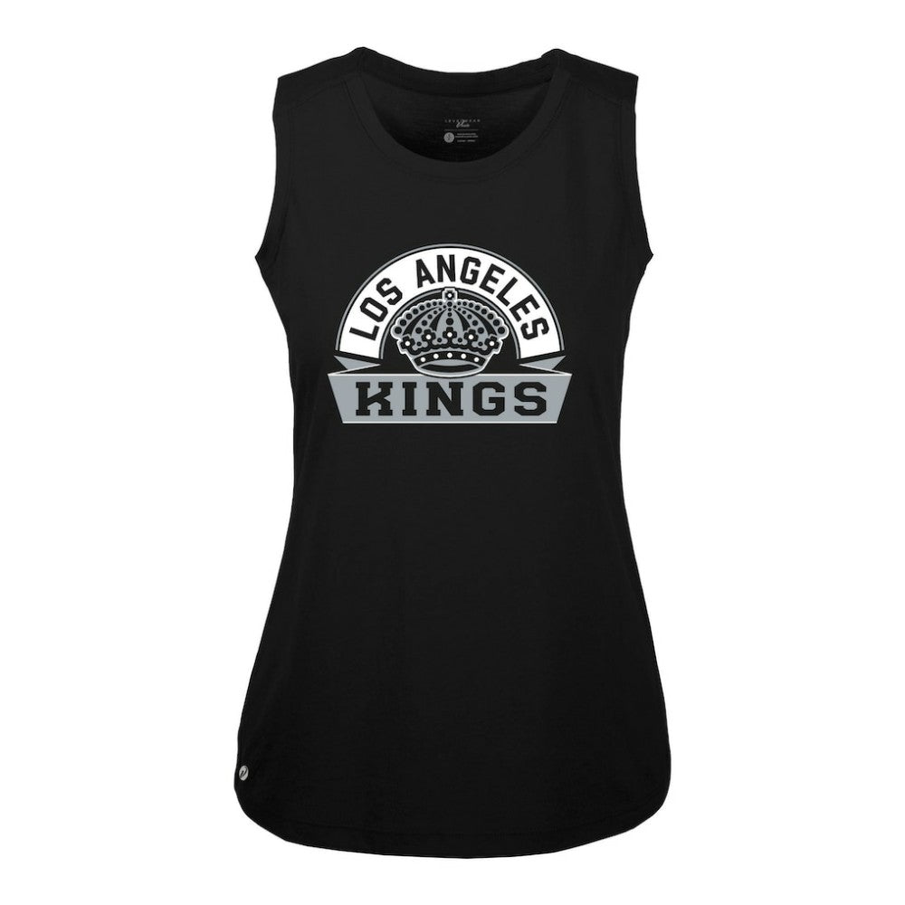 NHL Black Los Angeles Kings Levelwear Women's Macy Banner Arch Tank Top