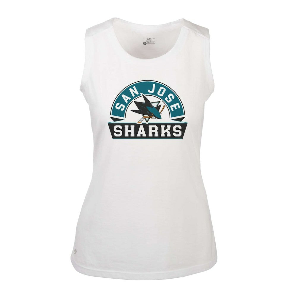NHL White San Jose Sharks Levelwear Women's Macy Banner Arch Tank Top