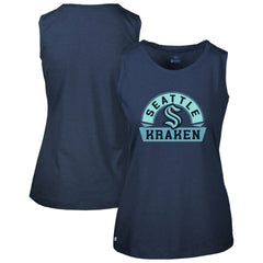 NHL Deep Sea Blue Seattle Kraken Levelwear Women's Macy Banner Arch Tank Top