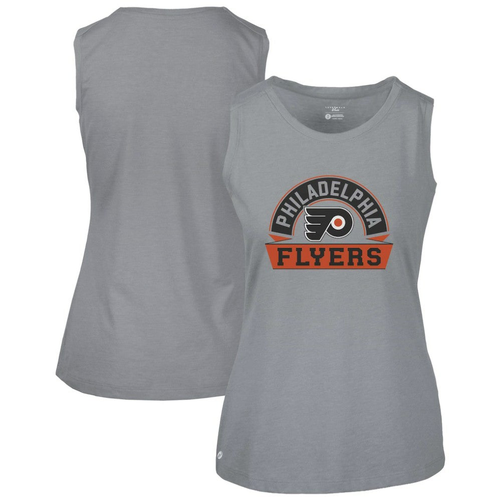 NHL Gray Philadelphia Flyers Levelwear Women's Macy Banner Arch Tank Top