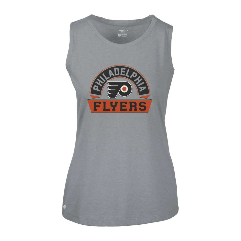 NHL Gray Philadelphia Flyers Levelwear Women's Macy Banner Arch Tank Top