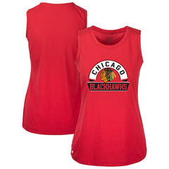 NHL Red Chicago Blackhawks Levelwear Women's Macy Banner Arch Tank Top