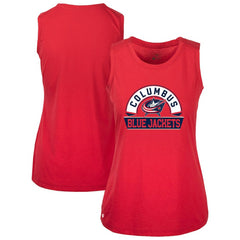 NHL Red Columbus Blue Jackets Levelwear Women's Macy Banner Arch Tank Top