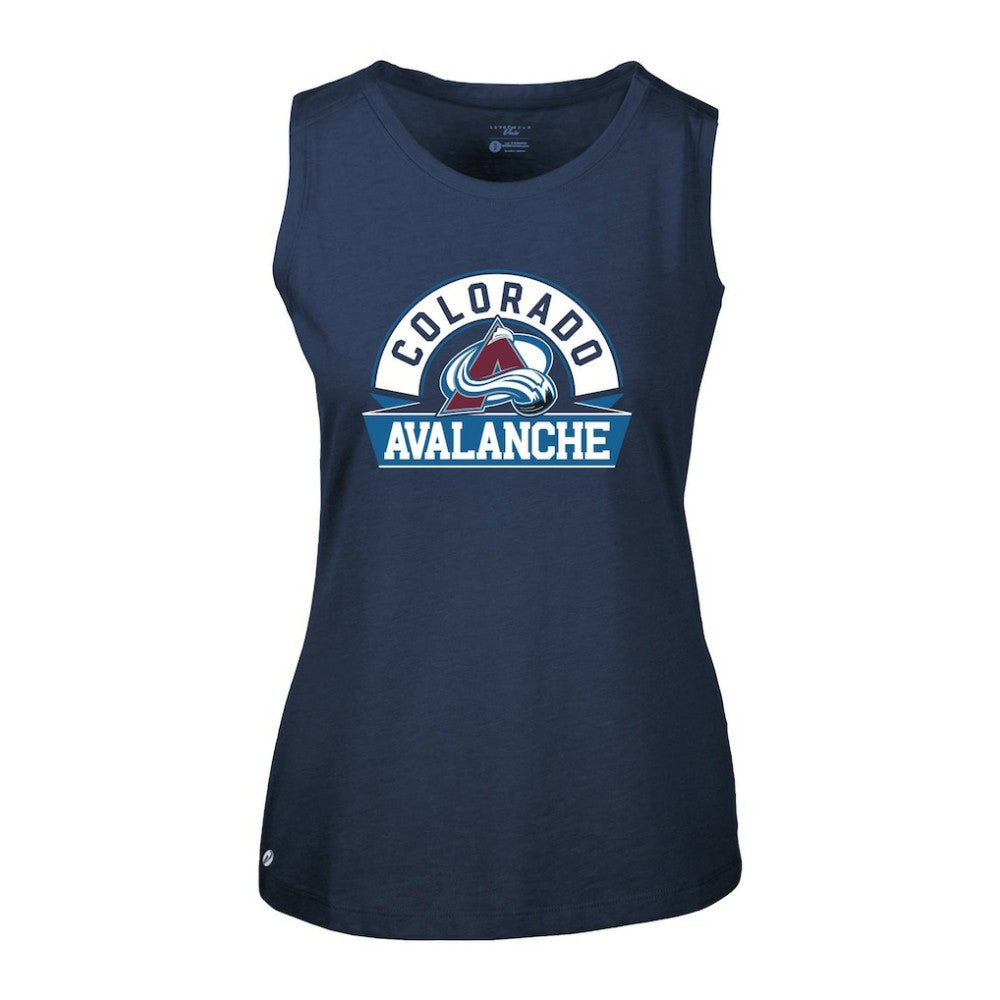 NHL Navy Colorado Avalanche Levelwear Women's Macy Banner Arch Tank Top