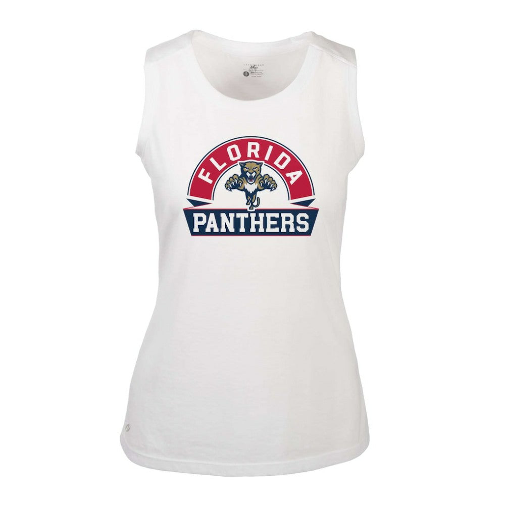NHL White Florida Panthers Levelwear Women's Macy Banner Arch Tank Top