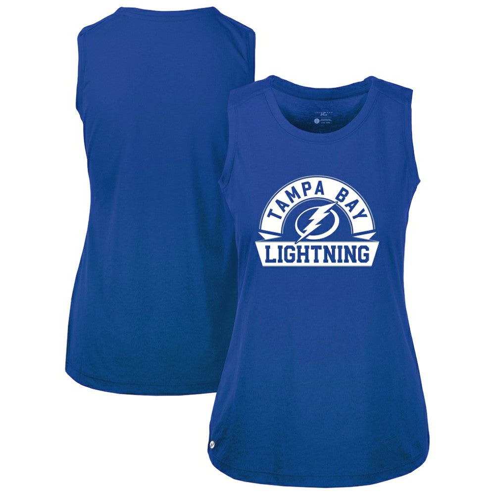 NHL Royal Tampa Bay Lightning Levelwear Women's Macy Banner Arch Tank Top