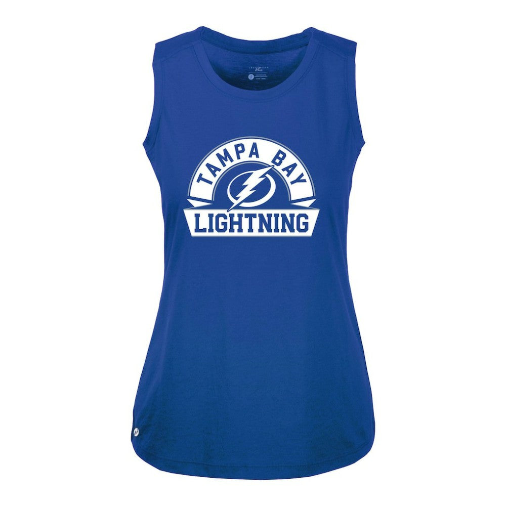 NHL Royal Tampa Bay Lightning Levelwear Women's Macy Banner Arch Tank Top