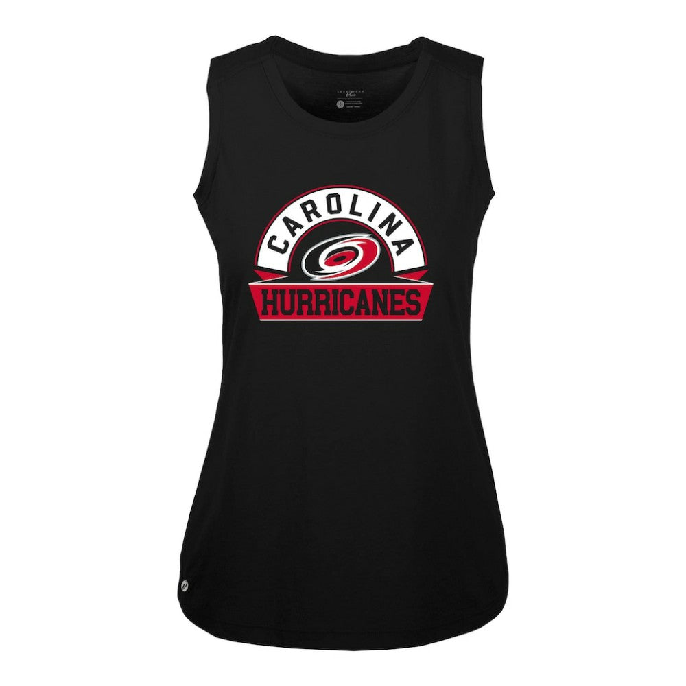 NHL Black Carolina Hurricanes Levelwear Women's Macy Banner Arch Tank Top