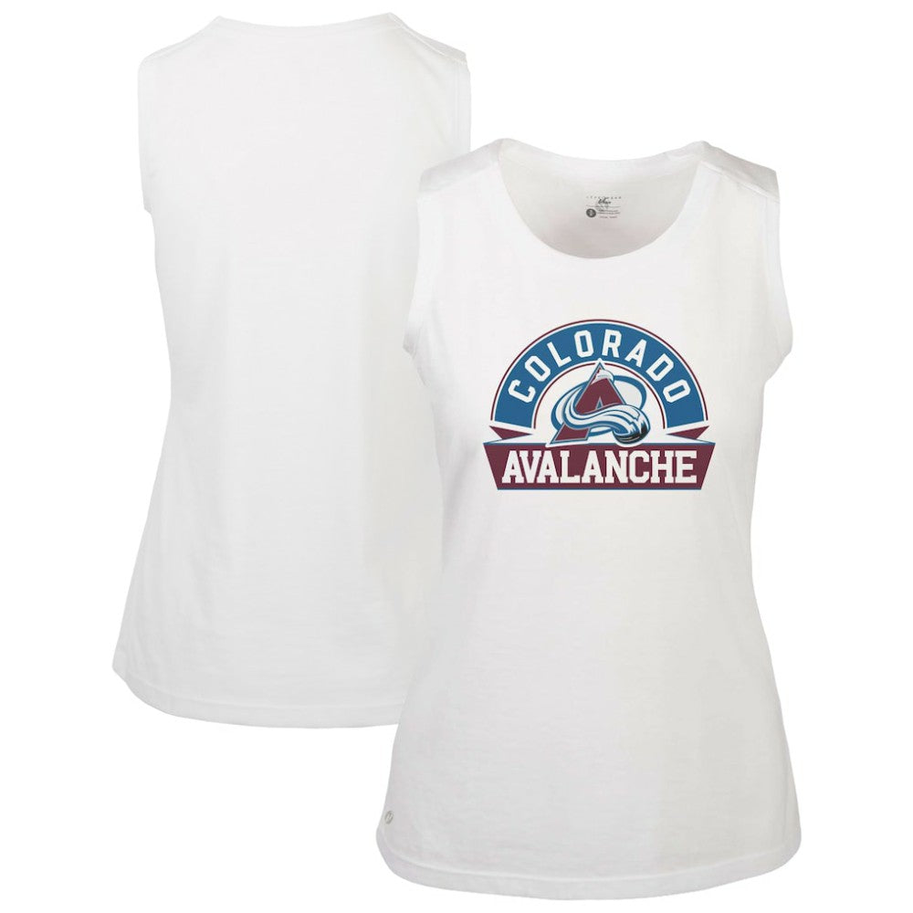 NHL White Colorado Avalanche Levelwear Women's Macy Banner Arch Tank Top