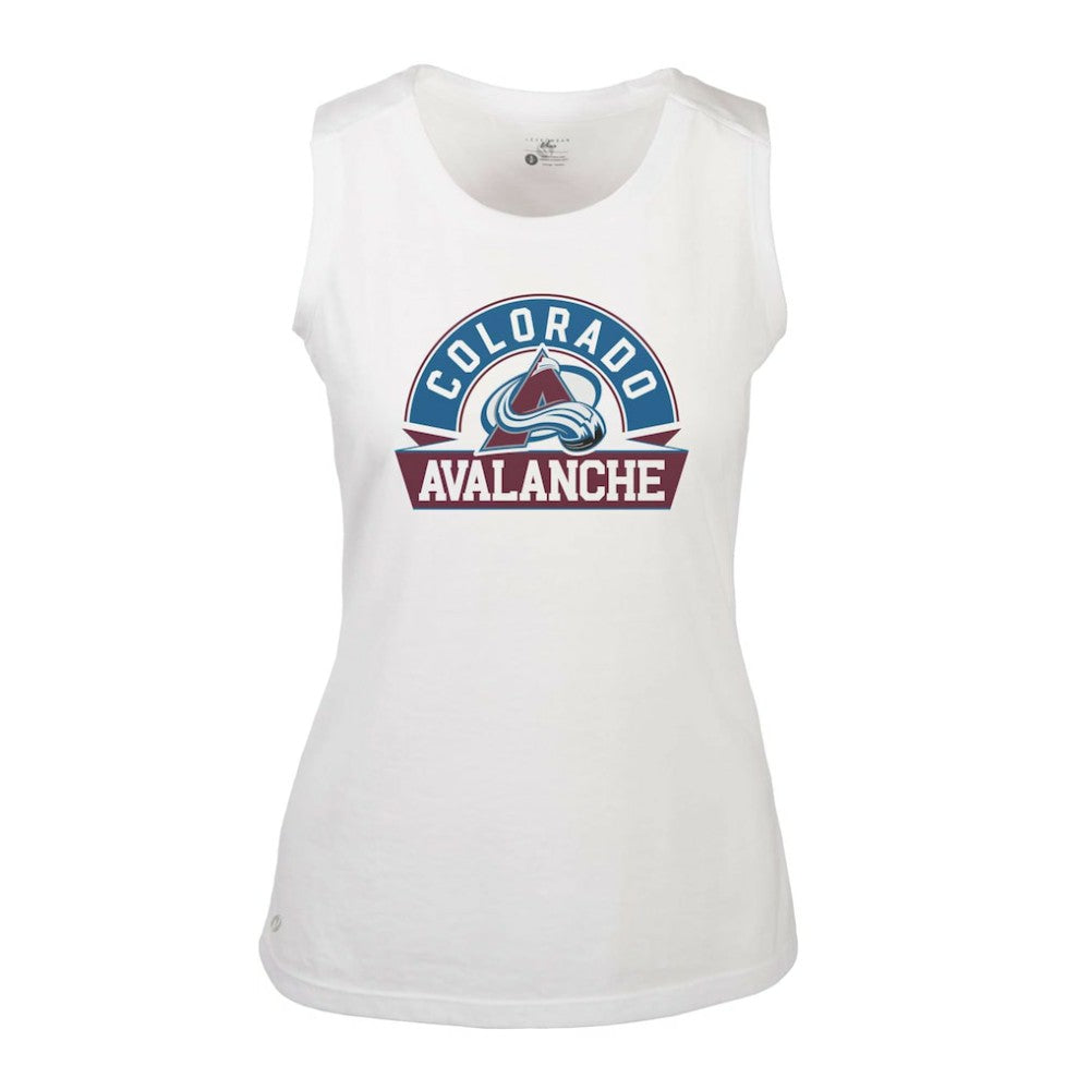 NHL White Colorado Avalanche Levelwear Women's Macy Banner Arch Tank Top