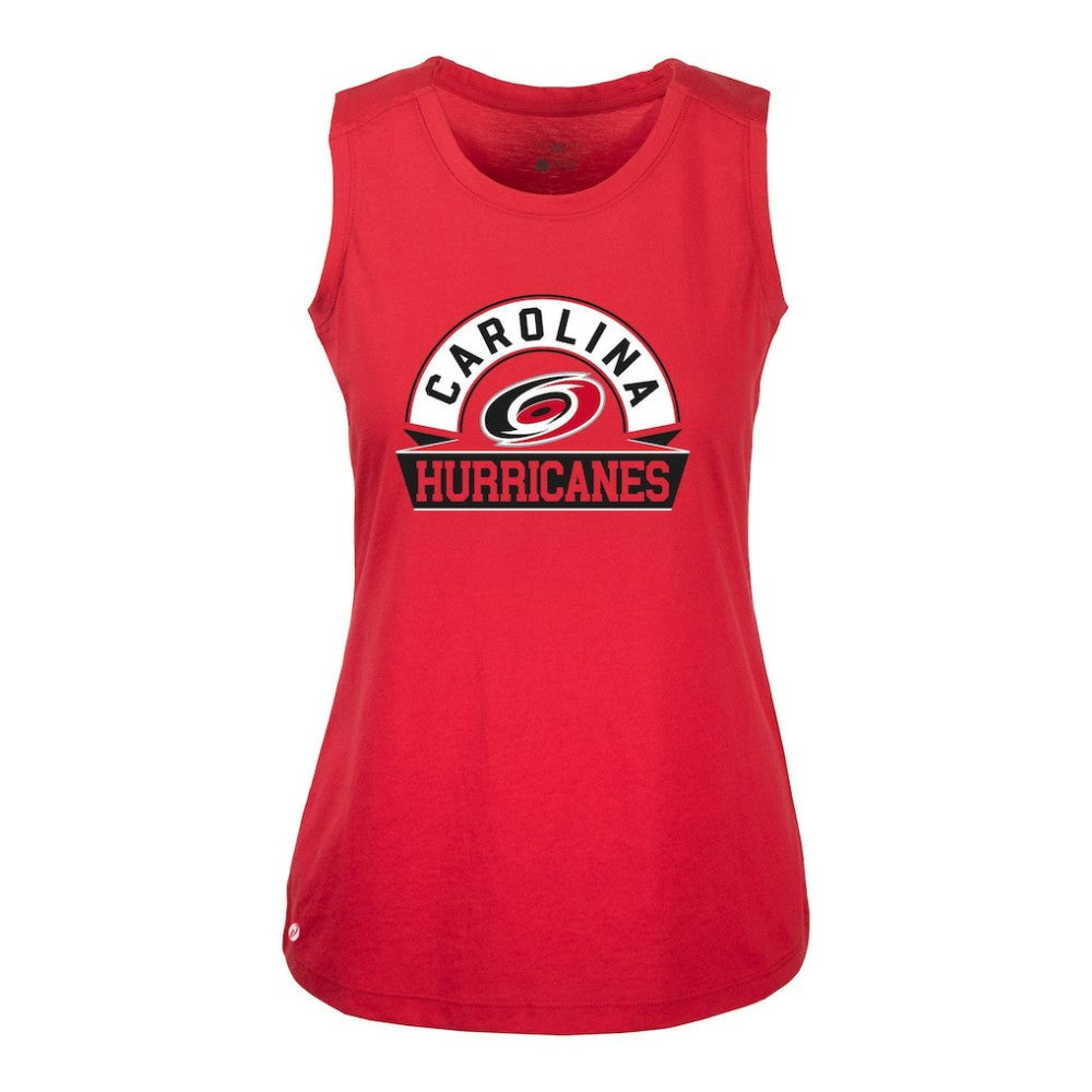 NHL Red Carolina Hurricanes Levelwear Women's Macy Banner Arch Tank Top