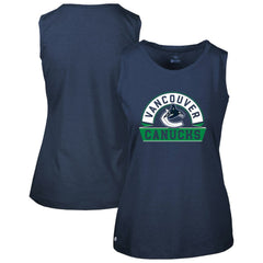 NHL Navy Vancouver Canucks Levelwear Women's Macy Banner Arch Tank Top
