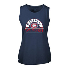NHL Navy Montreal Canadiens Levelwear Women's Macy Banner Arch Tank Top