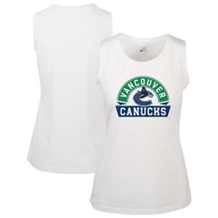 NHL White Vancouver Canucks Levelwear Women's Macy Banner Arch Tank Top