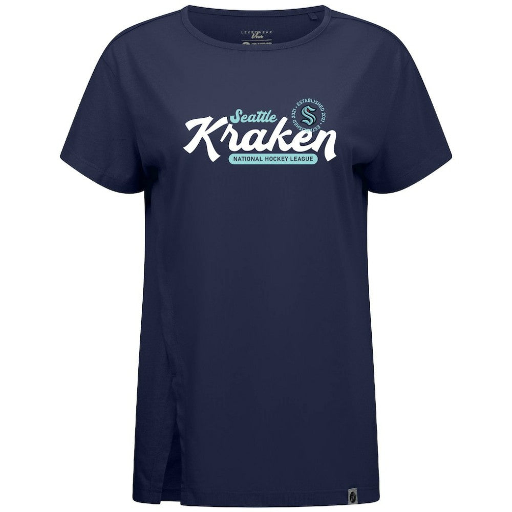 NHL Deep Sea Blue Seattle Kraken Levelwear Women's Influx Monument T-Shirt