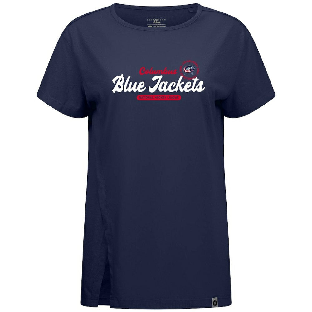 NHL Navy Columbus Blue Jackets Levelwear Women's Influx Monument T-Shirt