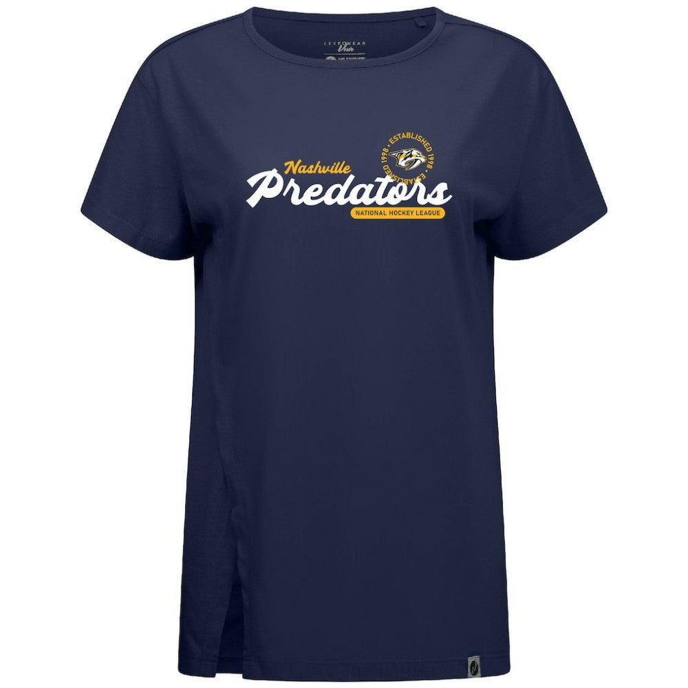 NHL Navy Nashville Predators Levelwear Women's Influx Monument T-Shirt