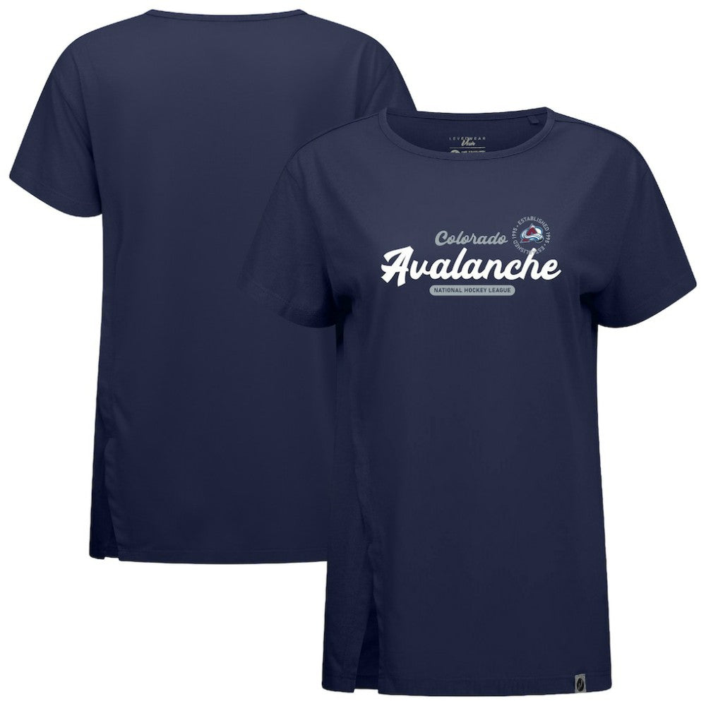 NHL Navy Colorado Avalanche Levelwear Women's Influx Monument T-Shirt