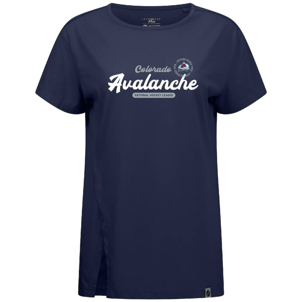 NHL Navy Colorado Avalanche Levelwear Women's Influx Monument T-Shirt