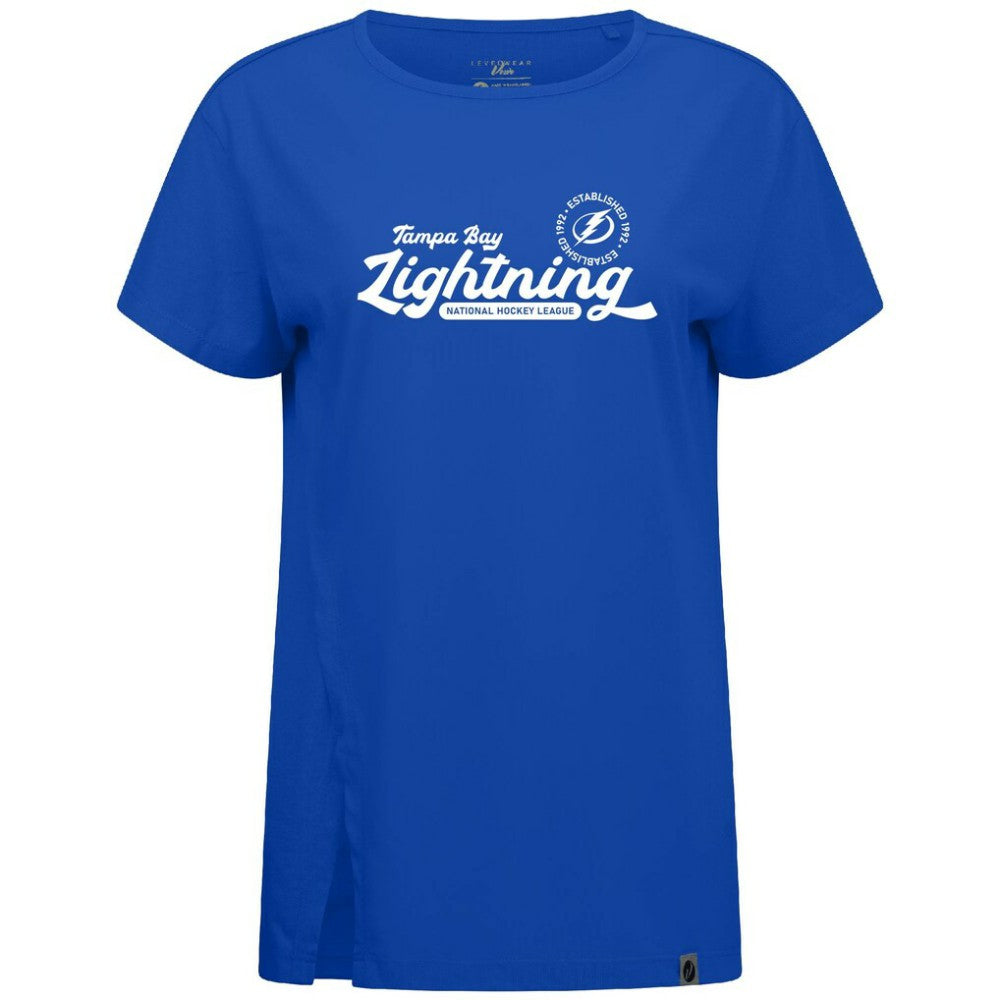 NHL Royal Tampa Bay Lightning Levelwear Women's Influx Monument T-Shirt