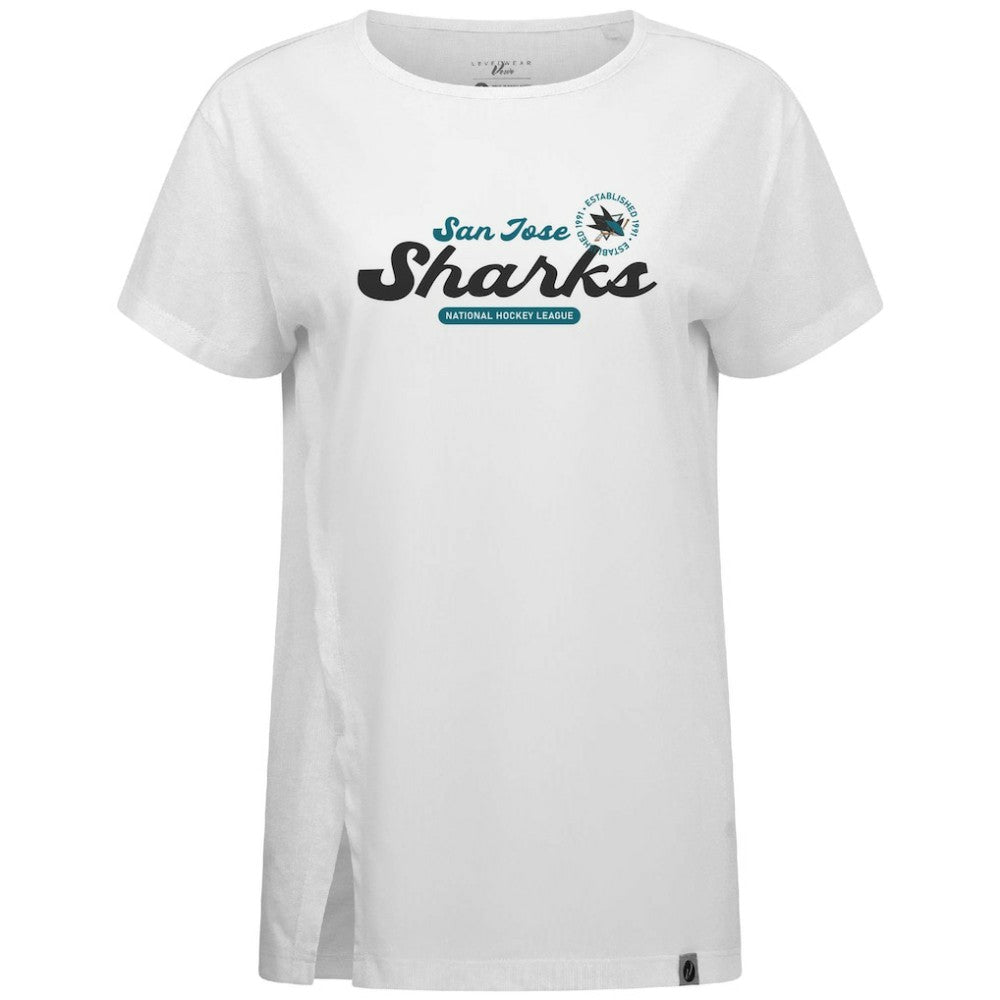 NHL White San Jose Sharks Levelwear Women's Influx Monument T-Shirt