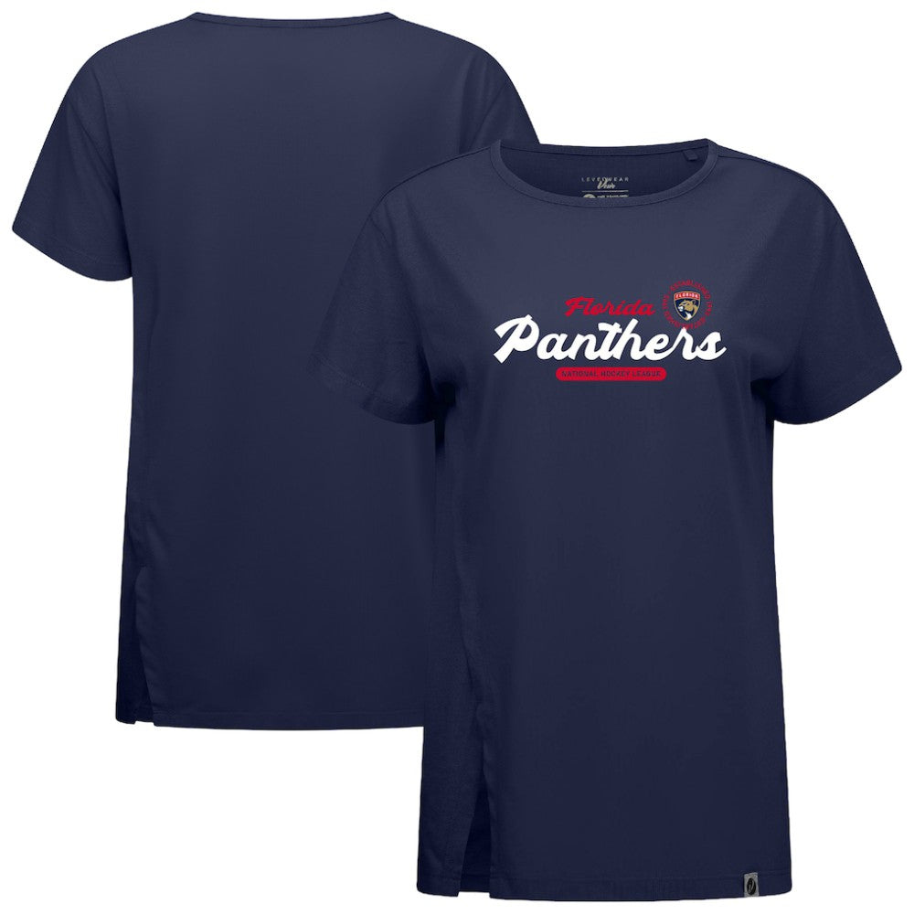 NHL Navy Florida Panthers Levelwear Women's Influx Monument T-Shirt