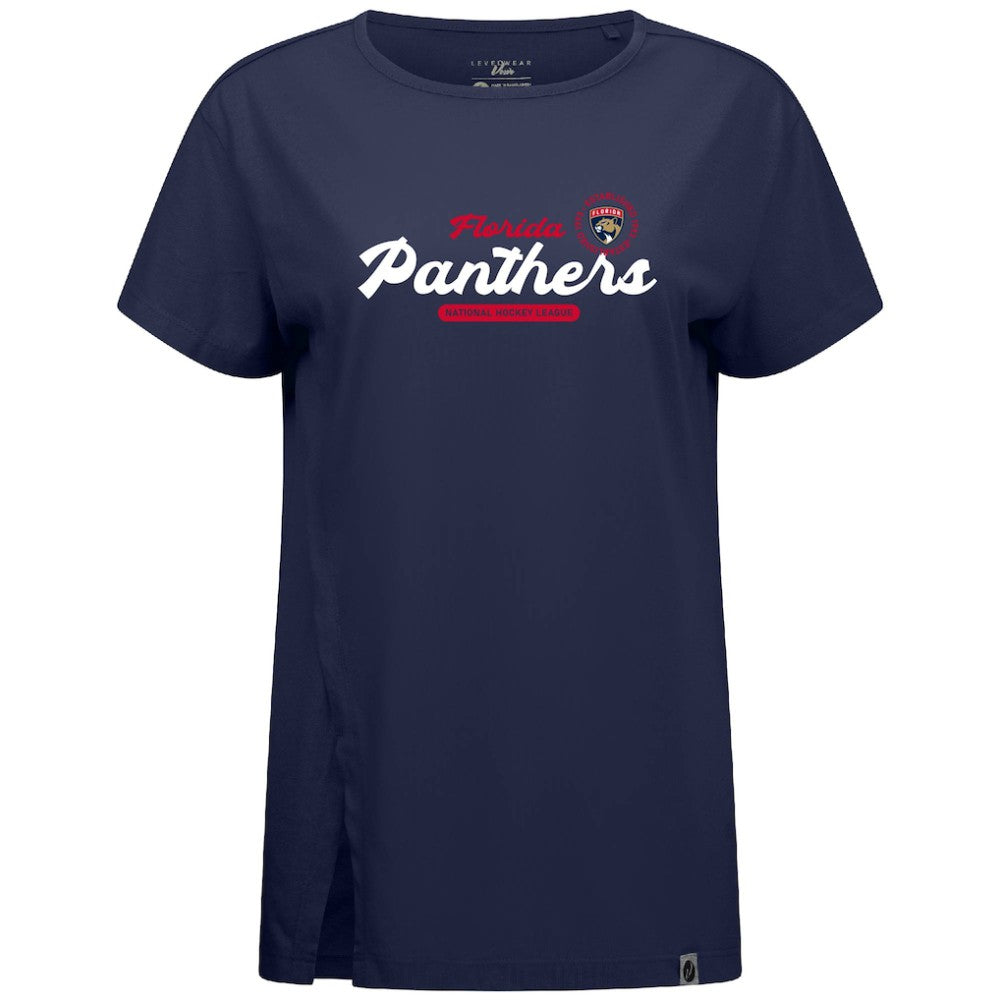 NHL Navy Florida Panthers Levelwear Women's Influx Monument T-Shirt