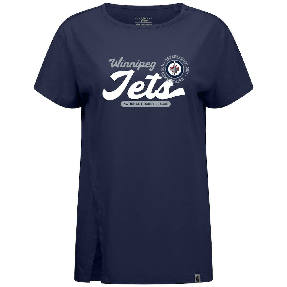 NHL Navy Winnipeg Jets Levelwear Women's Influx Monument T-Shirt