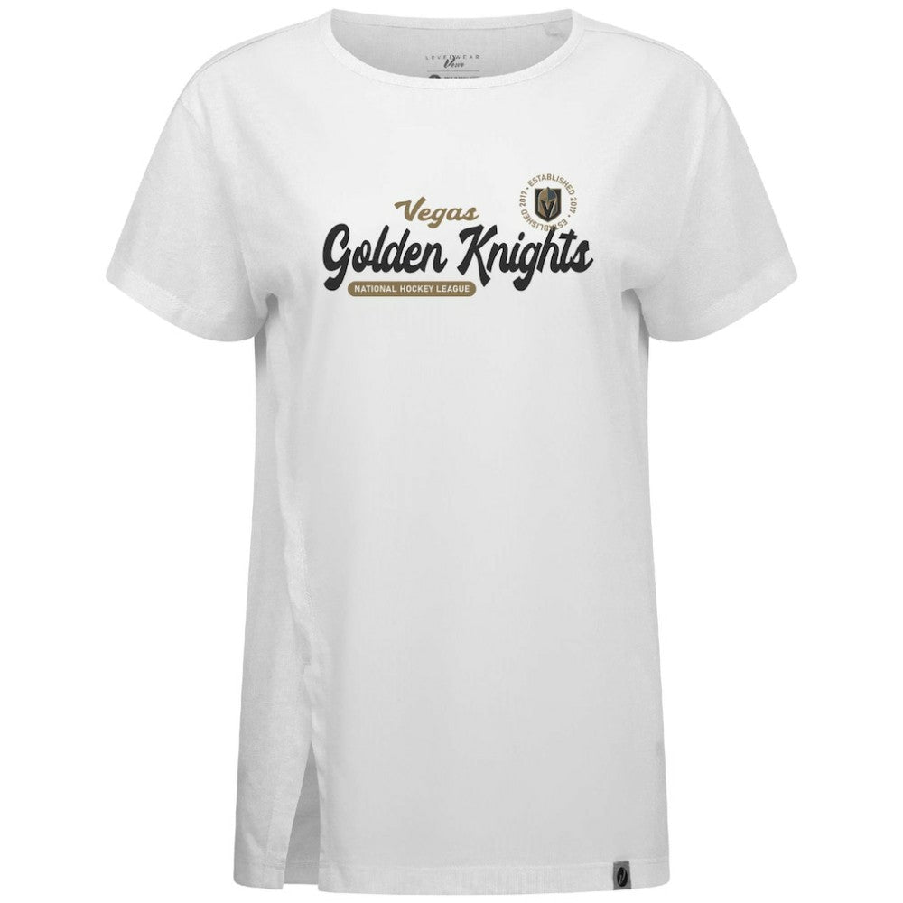NHL White Vegas Golden Knights Levelwear Women's Influx Monument T-Shirt