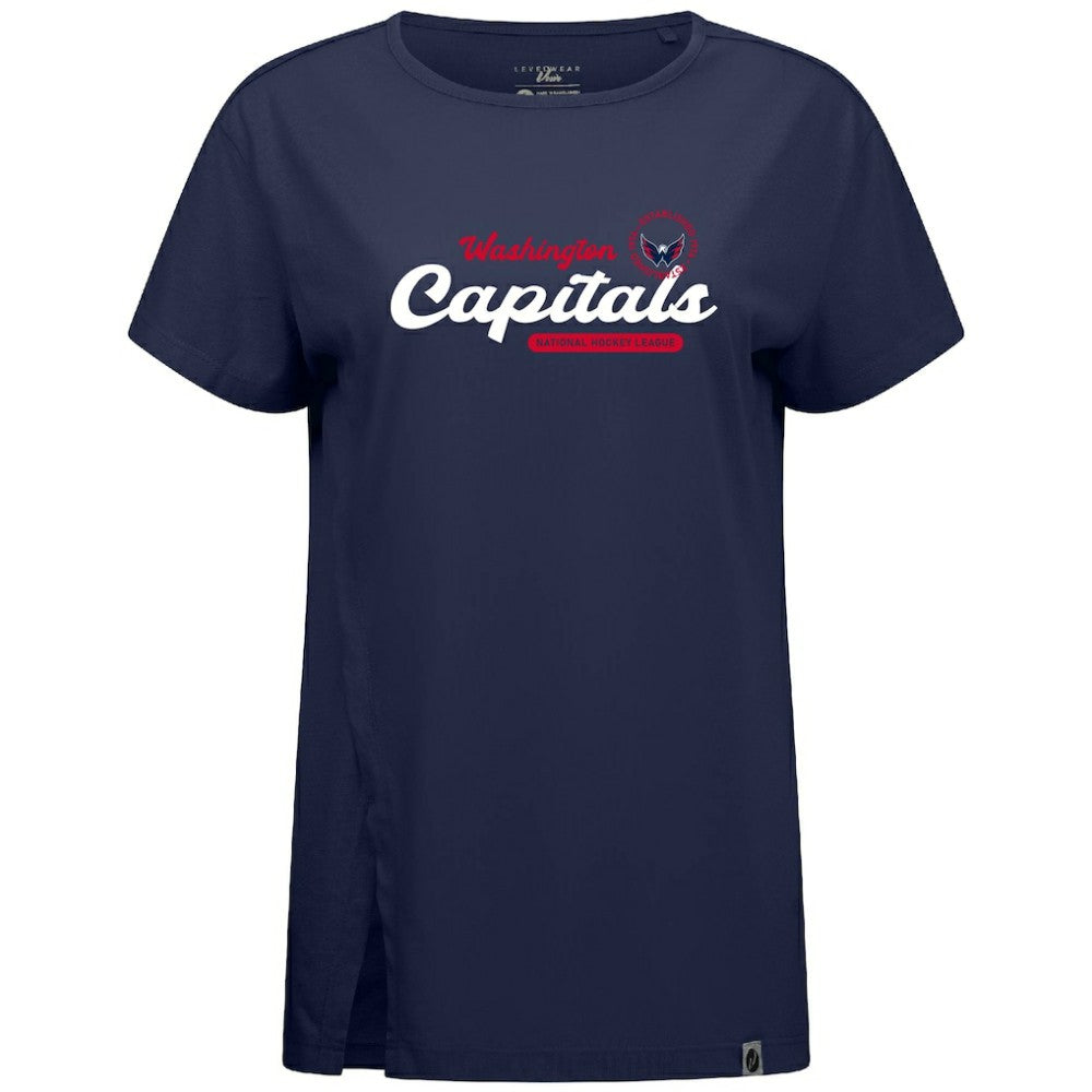 NHL Navy Washington Capitals Levelwear Women's Influx Monument T-Shirt