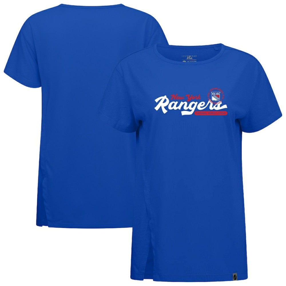 NHL Royal New York Rangers Levelwear Women's Influx Monument T-Shirt