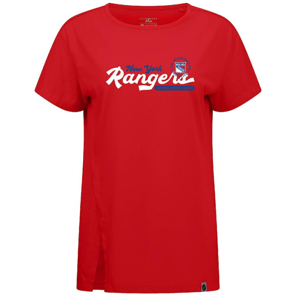 NHL Red New York Rangers Levelwear Women's Influx Monument T-Shirt