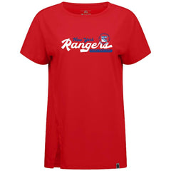 NHL Red New York Rangers Levelwear Women's Influx Monument T-Shirt