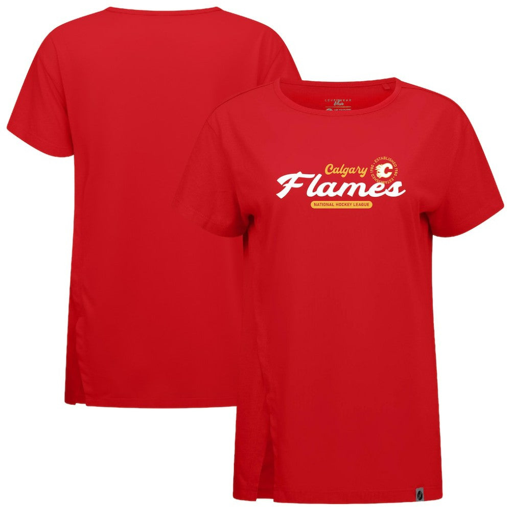 NHL Red Calgary Flames Levelwear Women's Influx Monument T-Shirt