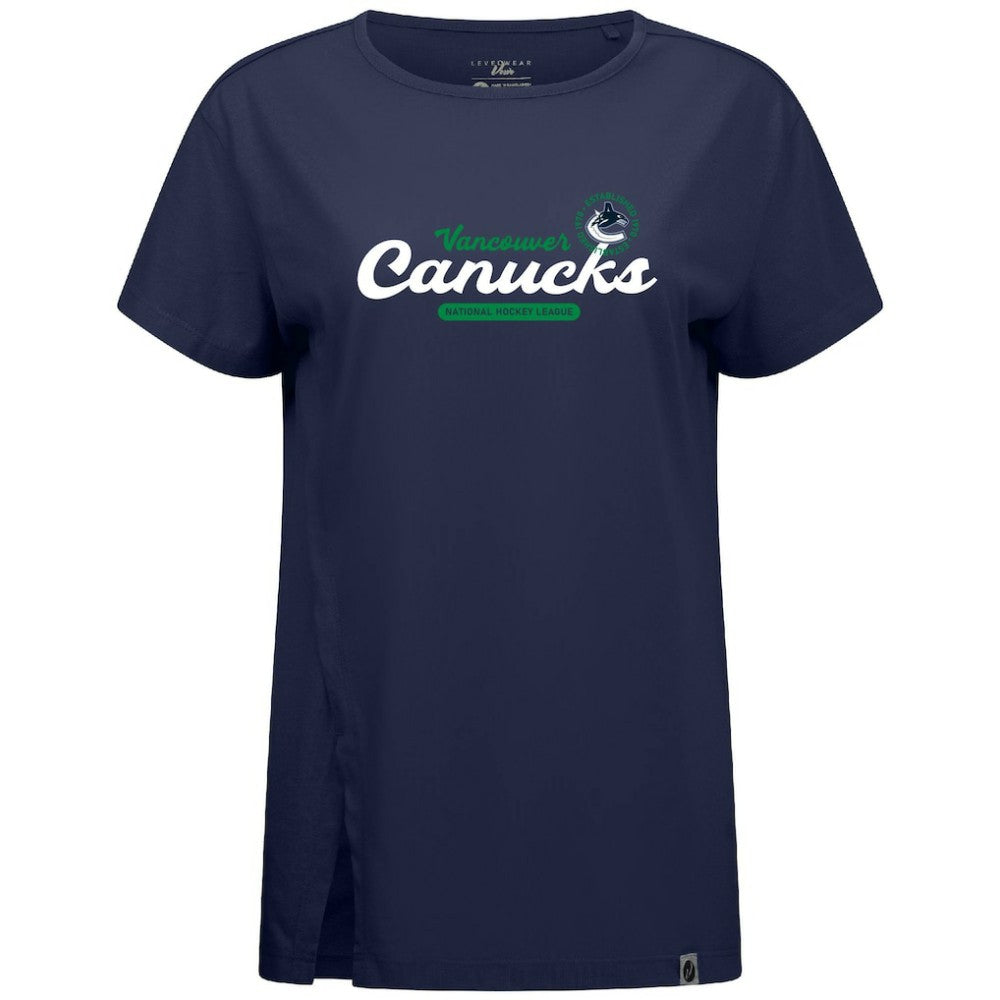 NHL Navy Vancouver Canucks Levelwear Women's Influx Monument T-Shirt