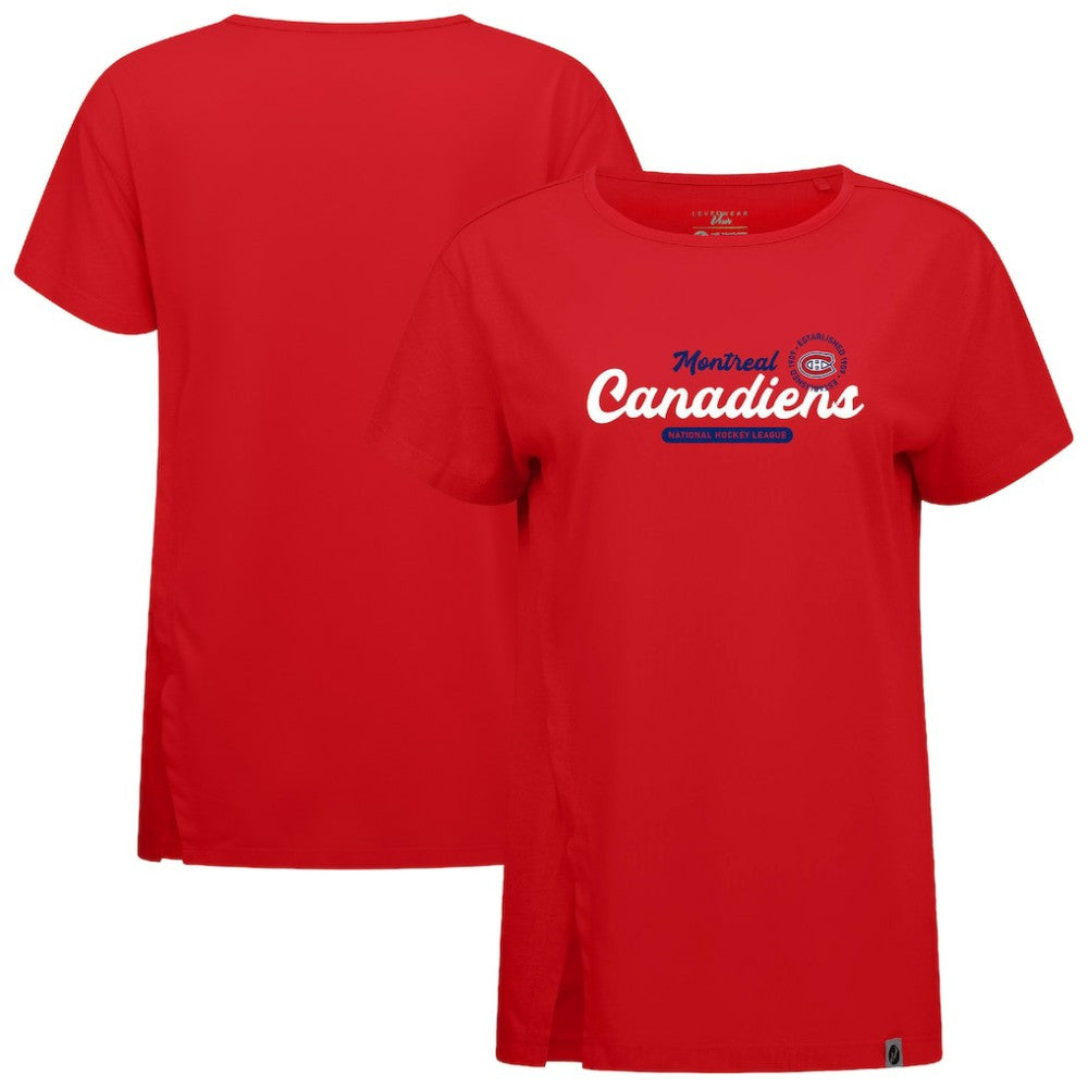 NHL Red Montreal Canadiens Levelwear Women's Influx Monument T-Shirt