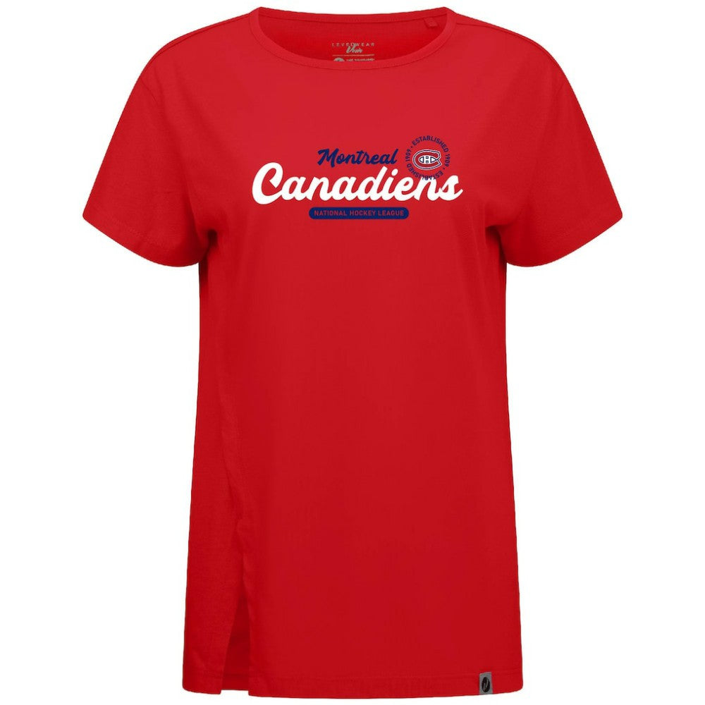 NHL Red Montreal Canadiens Levelwear Women's Influx Monument T-Shirt