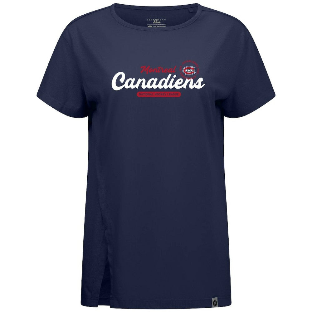 NHL Navy Montreal Canadiens Levelwear Women's Influx Monument T-Shirt