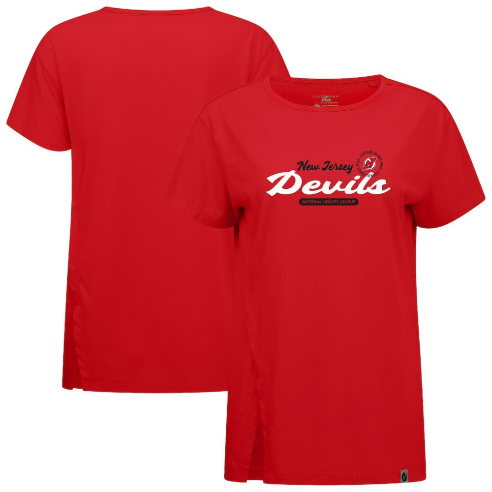NHL Red New Jersey Devils Levelwear Women's Influx Monument T-Shirt