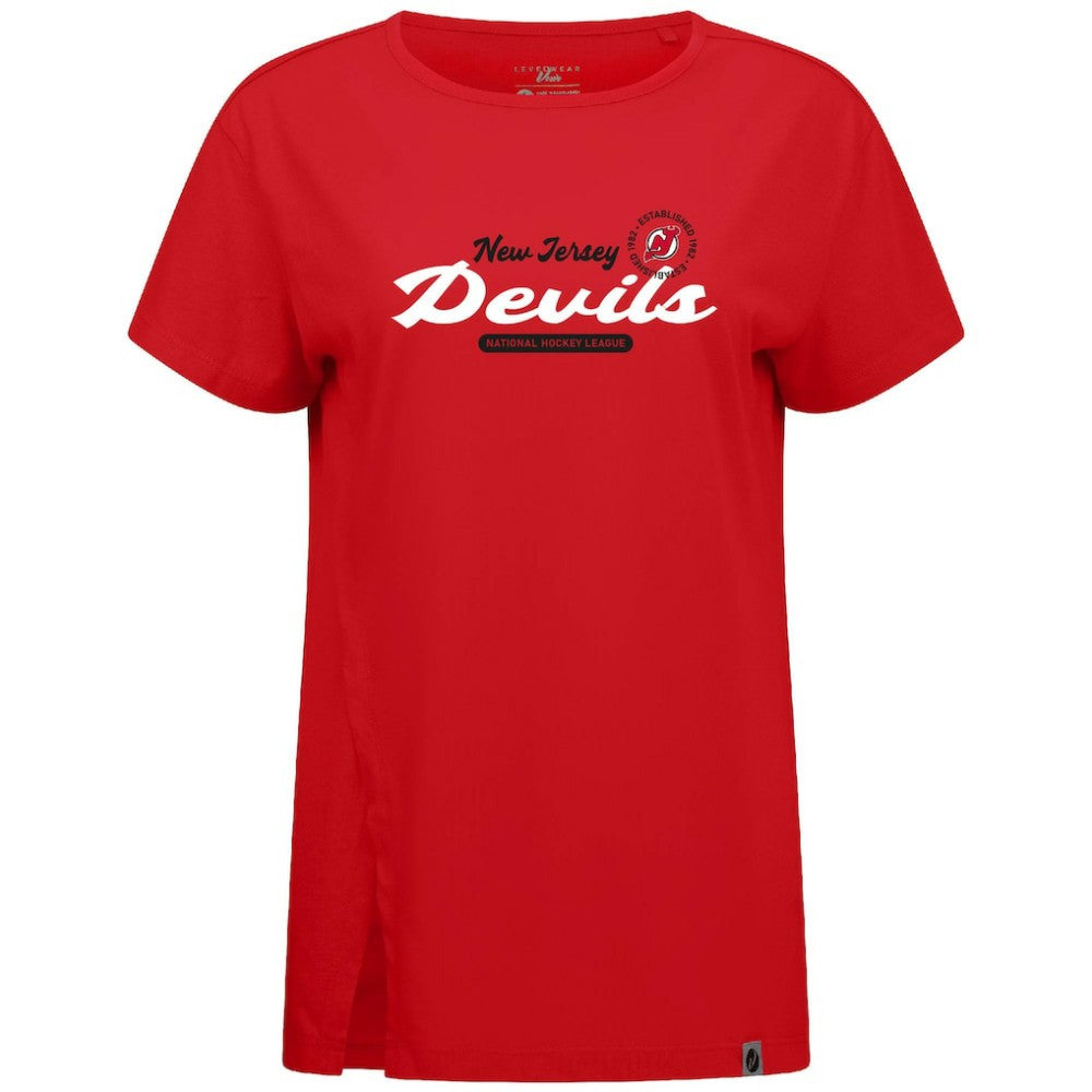 NHL Red New Jersey Devils Levelwear Women's Influx Monument T-Shirt
