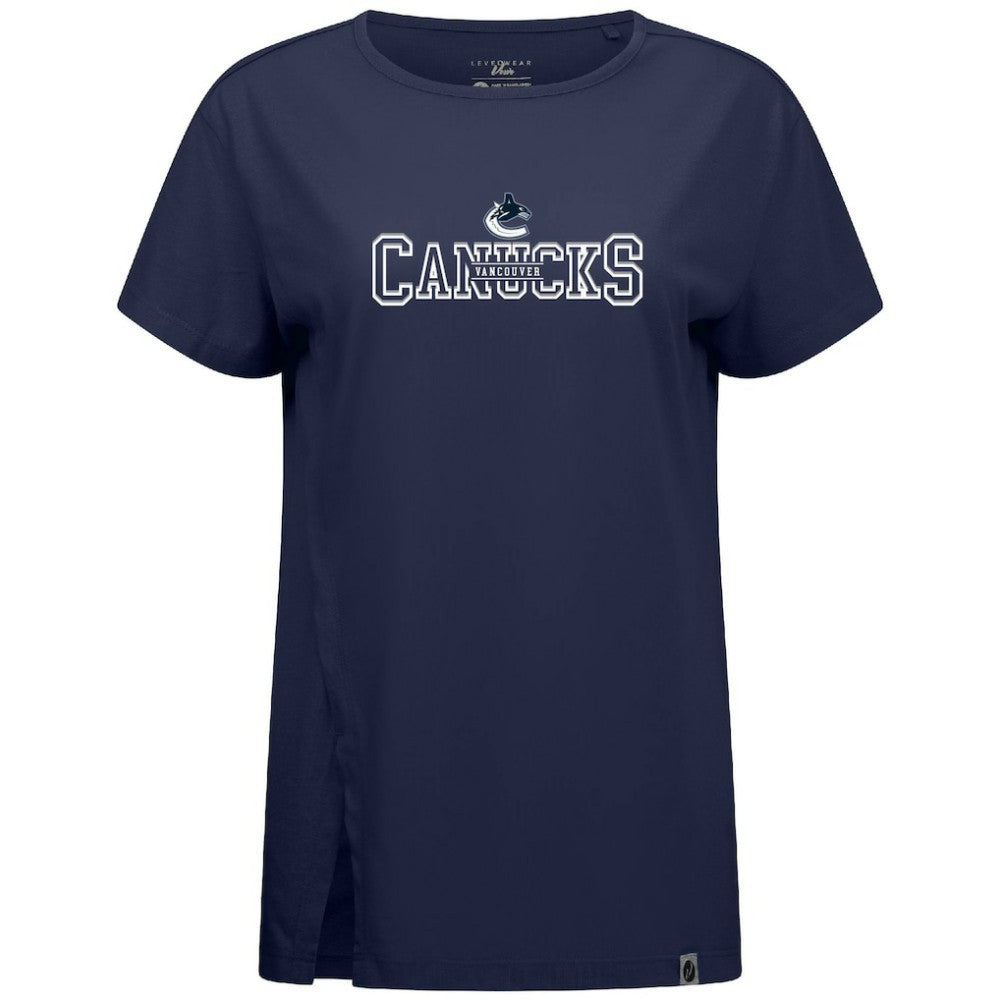 NHL Navy Vancouver Canucks Levelwear Women's Influx Journey T-Shirt