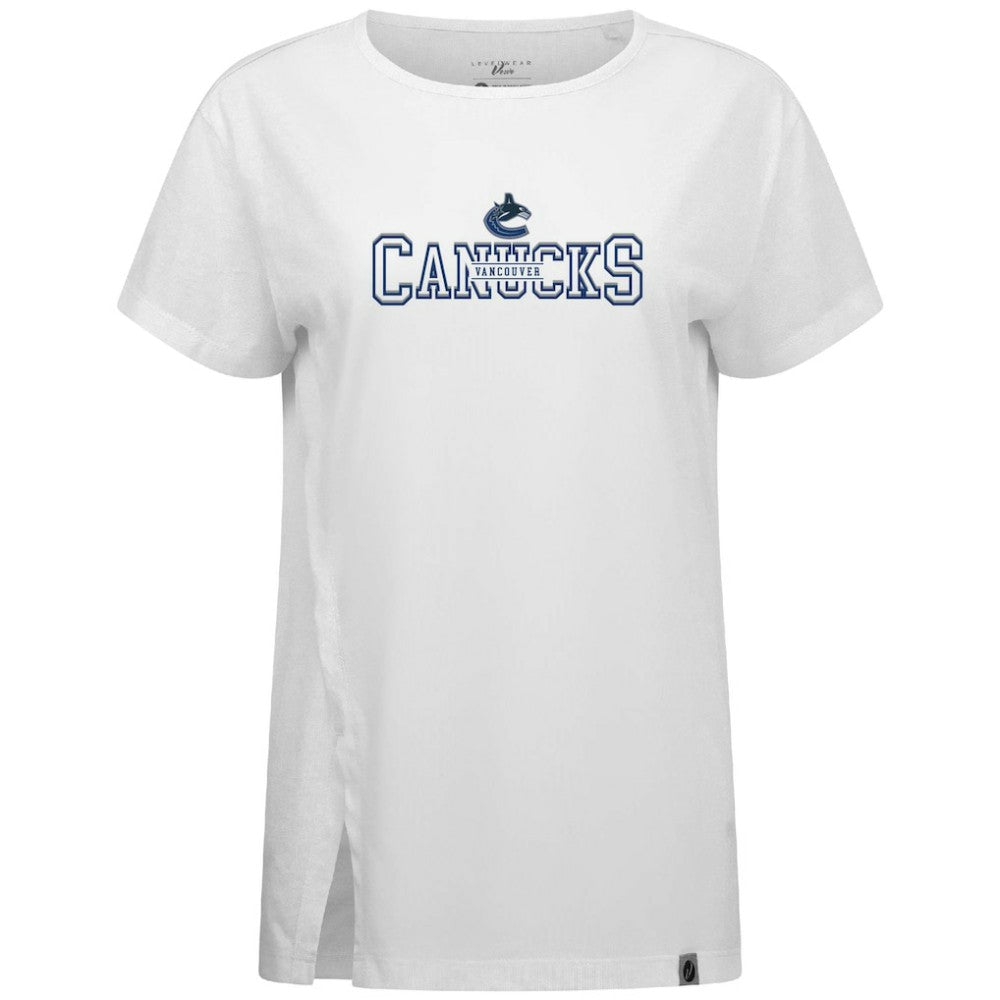 NHL White Vancouver Canucks Levelwear Women's Influx Journey T-Shirt