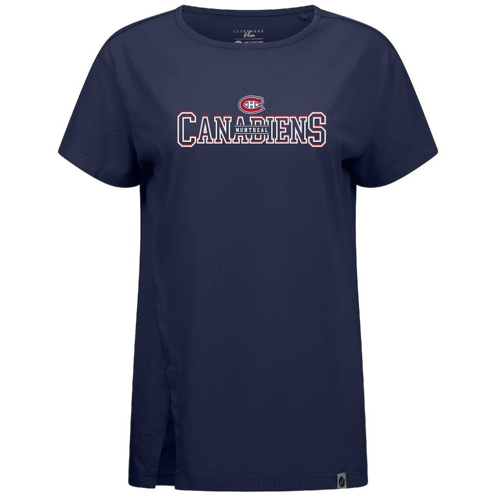NHL Navy Montreal Canadiens Levelwear Women's Influx Journey T-Shirt