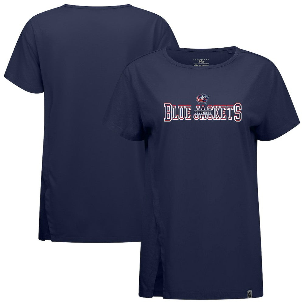 NHL Navy Columbus Blue Jackets Levelwear Women's Influx Journey T-Shirt